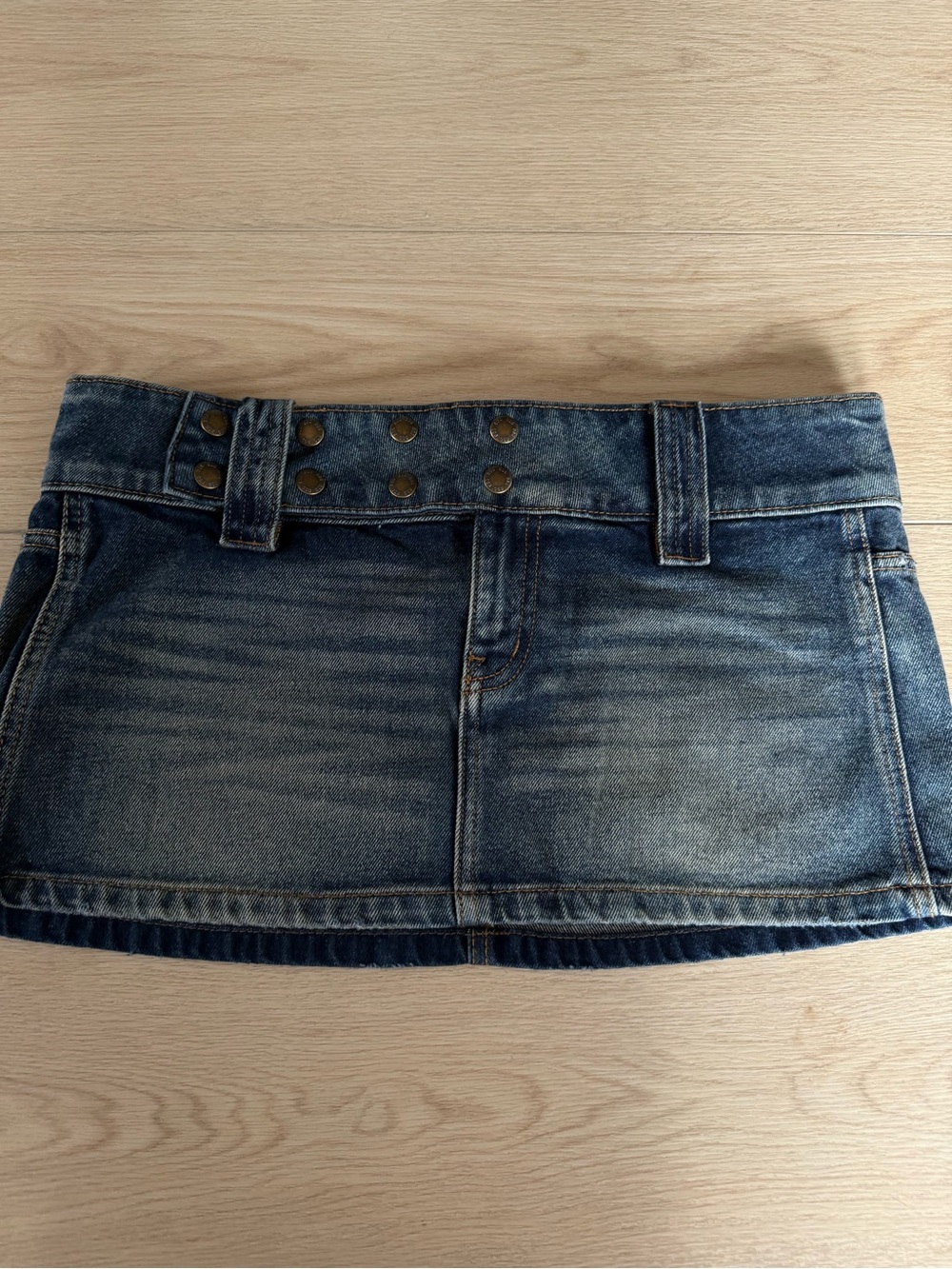 Urban Outfitters Kimchi Blue Belted Waitband Low Rise Jean Skirt